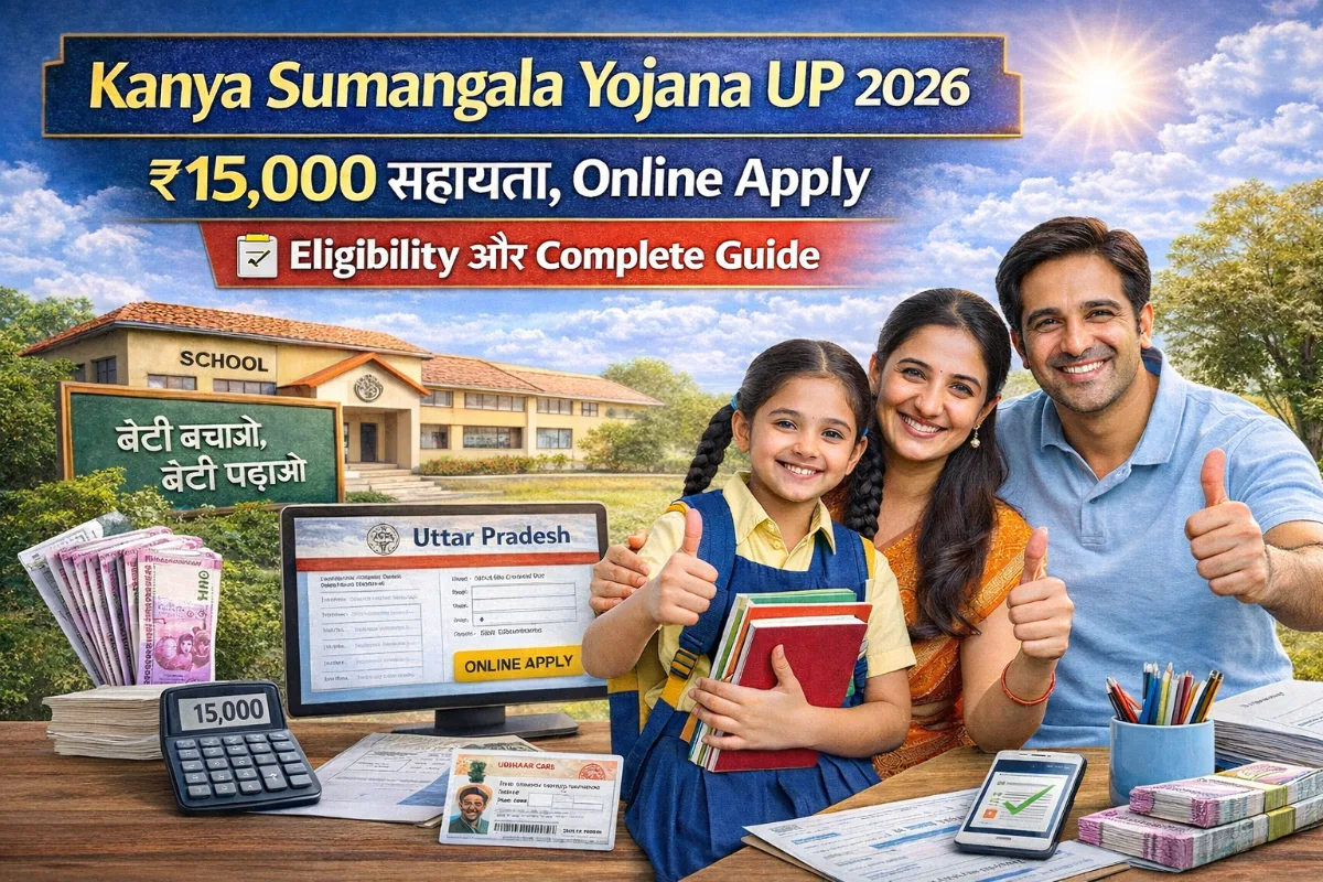Kanya Sumangala Yojana UP 2026 में ₹15000 सहायता, online apply प्रक्रिया और eligibility की पूरी जानकारी