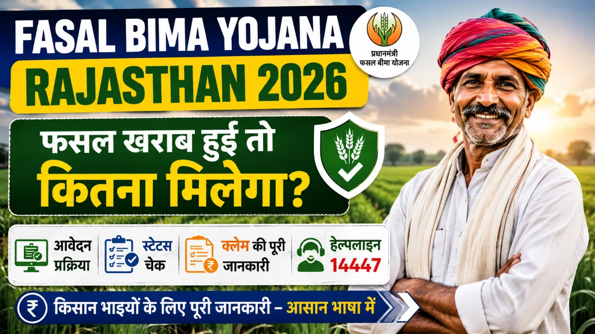 Fasal Bima Yojana Rajasthan 2026 फसल खराब होने पर कितना मिलेगा आवेदन स्टेटस और क्लेम